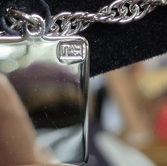 Sapphire 10k white gold charm & 12k rope bracelet GM motors 15year gift - Picture 4 of 11